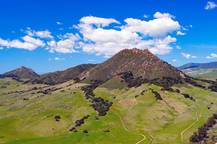 Hiking trails leading up to Bishop Peak