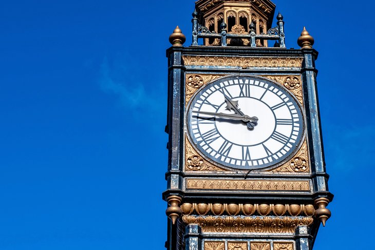 Ornate clock tower in Gateshead