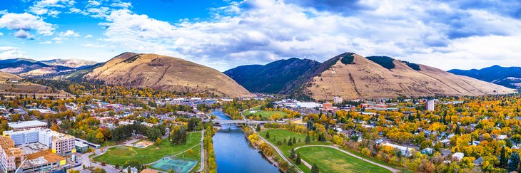 Aerial view of Missoula, Montana