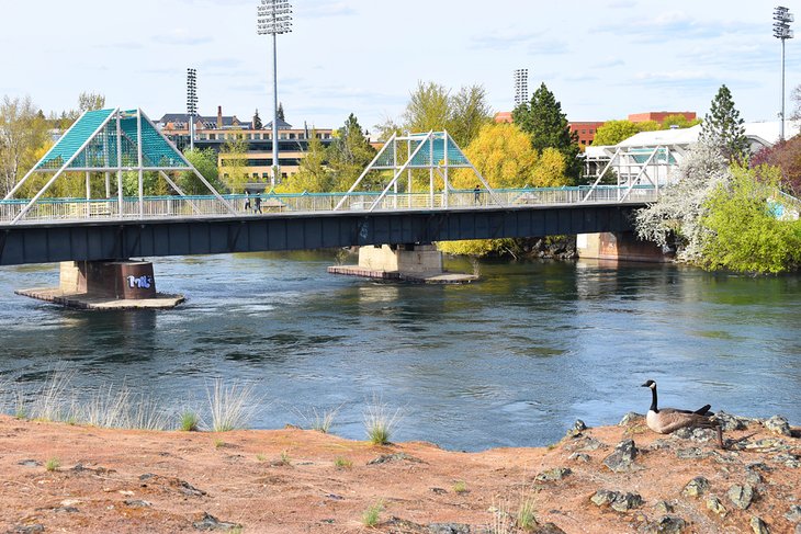 The Centennial Trail crossing the Spokane River