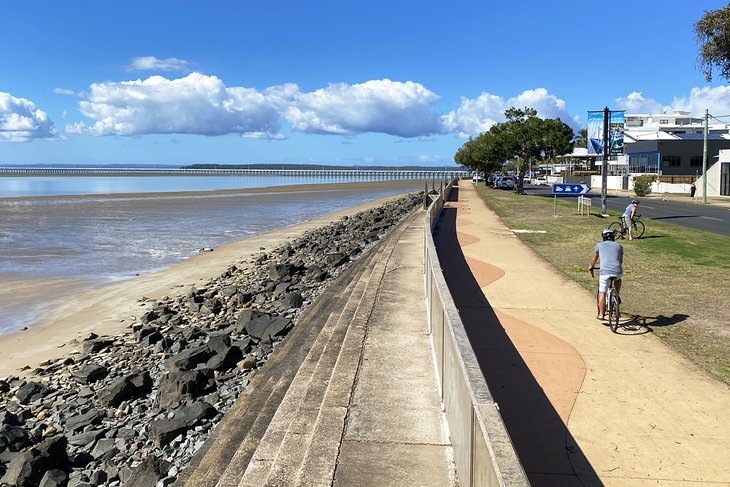 Bicyclists on the Hervey Bay Esplanade