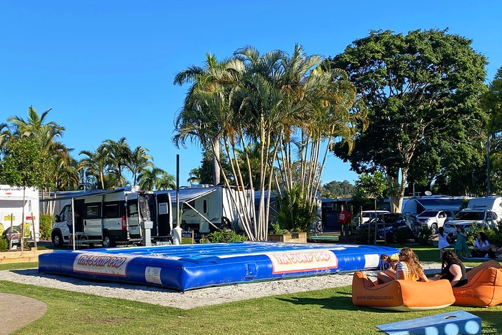 Jump pad in the Big 4 Maroochy River