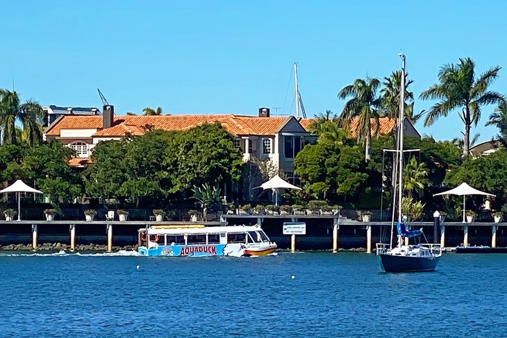 The Aquaduck on a canal cruise in Mooloolaba