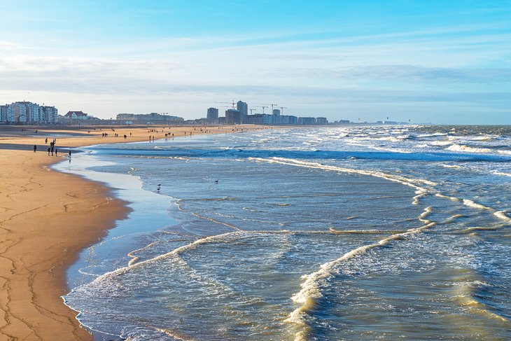 Beach in Oostende (Ostend), Belgium