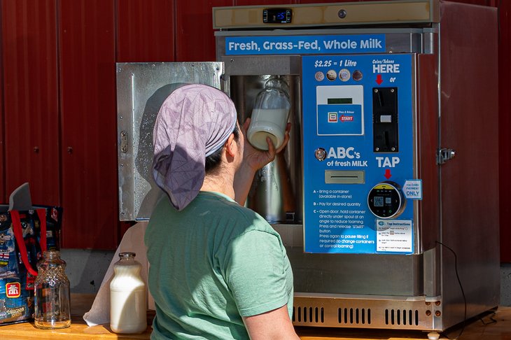 Morningstar Farm milk dispenser