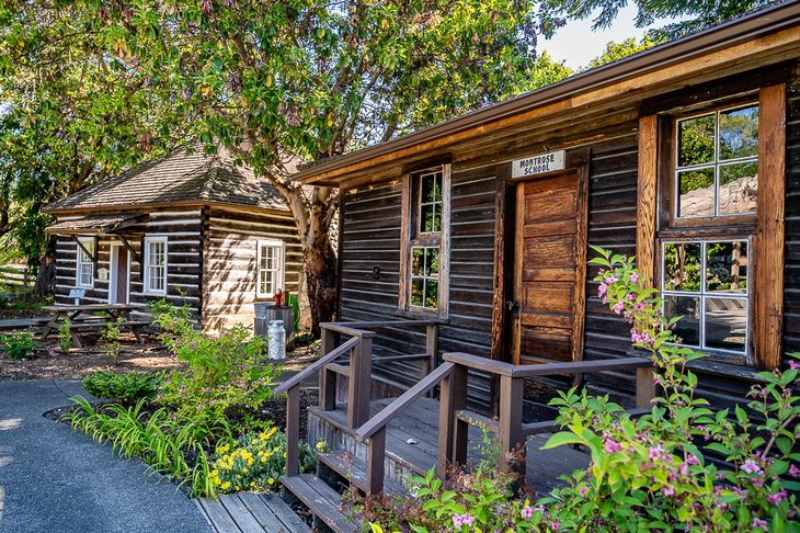 Pioneer buildings at Parksville Museum