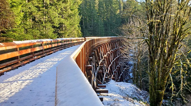 A trestle bridge on the Galloping Goose Trail near Sooke Potholes