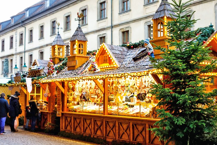 Festive market stall at Nuremberg's Christmas Market