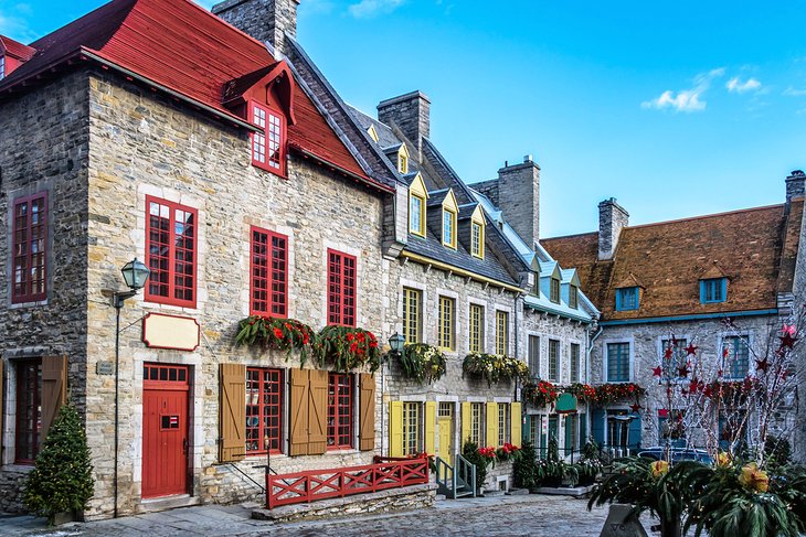 Place Royale decorated for Christmas