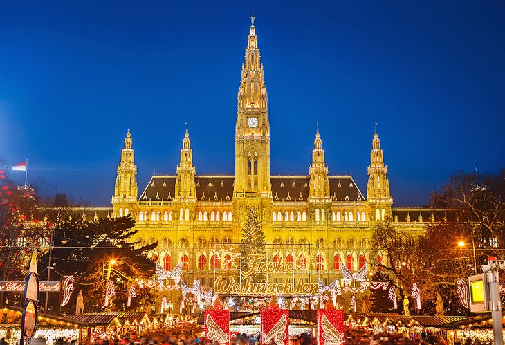 Christmas Market in front of the Rathaus (City Hall), Vienna