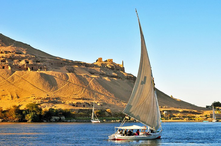 Felucca sailing on the Nile at Aswan