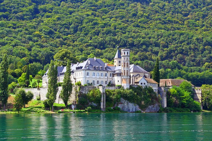 Hautecombe Abbey on Bourget Lake