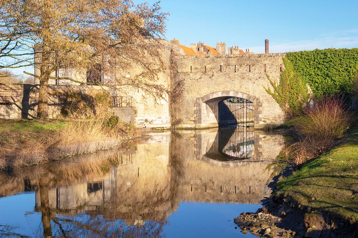 Medieval walls surrounding Bergues