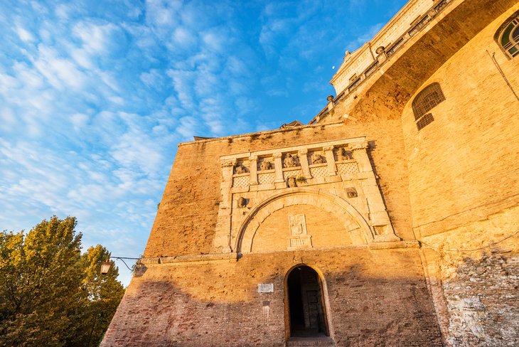 Porta Marzia gate at the entrance of the Rocca Paolina fortress