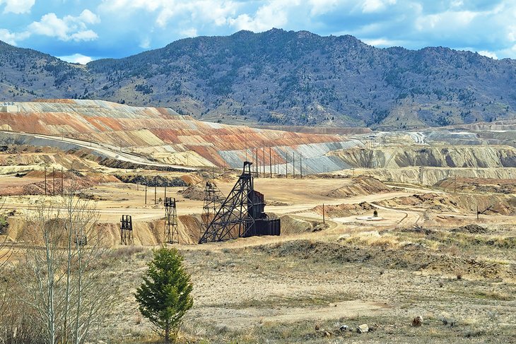 The top of the Berkeley Pit, seen from the Granite Mountain Speculator Mine Memorial