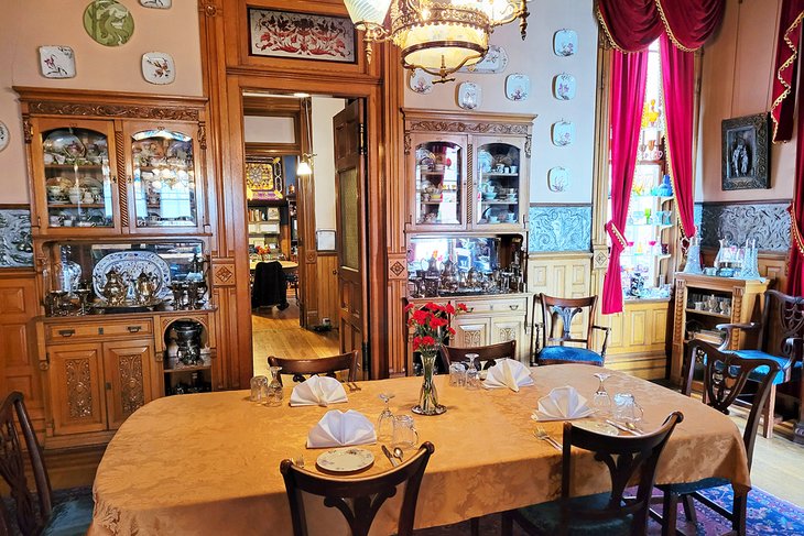 Dining room at the Copper King Mansion