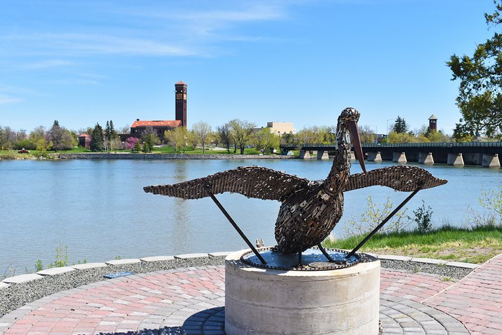 Statue along the River's Edge Trail