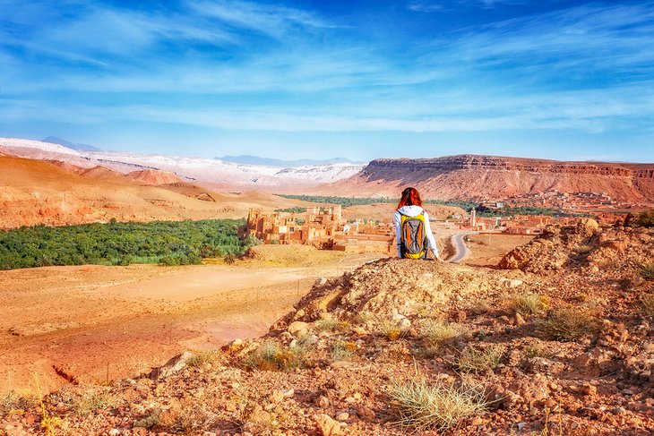 Hiker enjoying the Ounilla Valley scenery