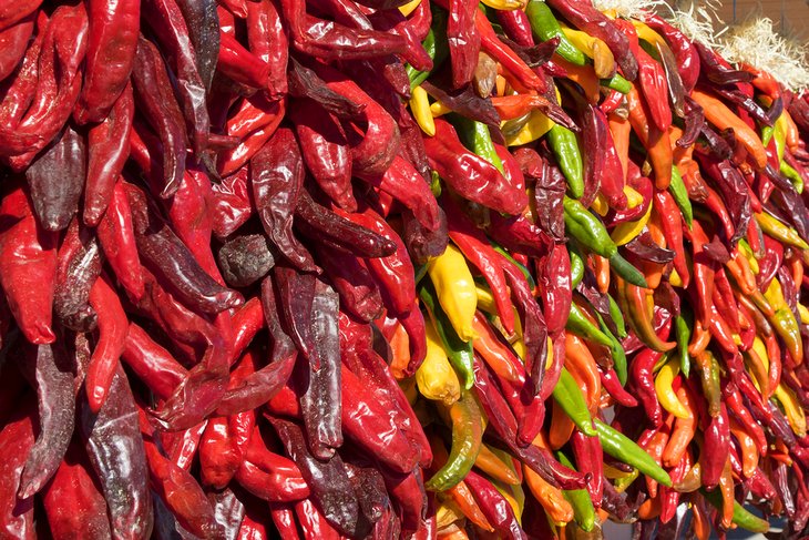 Chile peppers drying in New Mexico