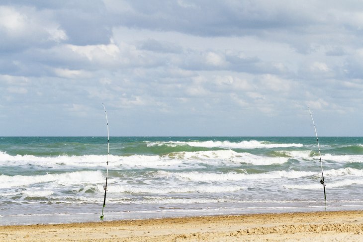 Surf fishing on South Padre Island