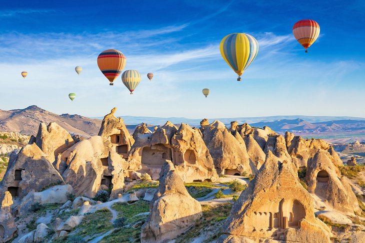 Hot-air balloons over Cappadocia