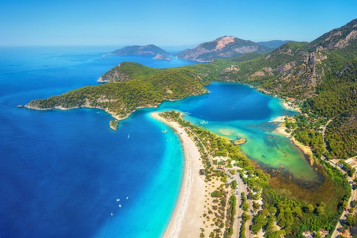 Aerial view of Ölüdeniz beach & lagoon