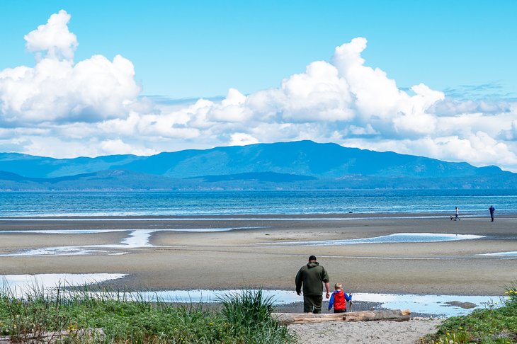 Walking onto Parksville Beach