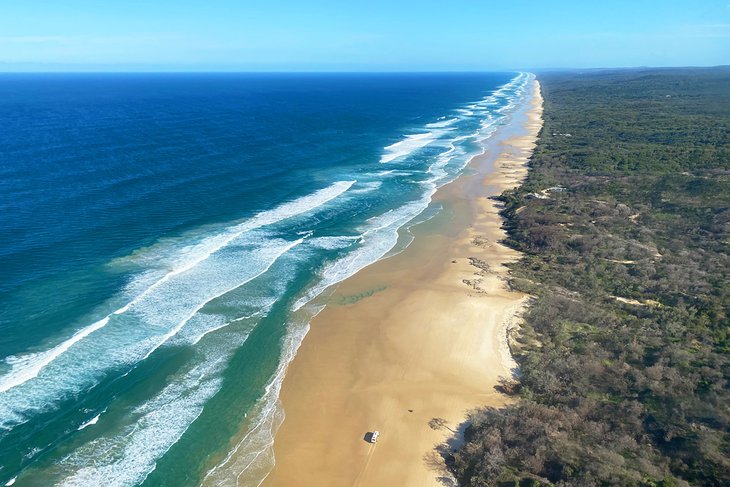 Aerial view of K'Gari (Fraser Island)