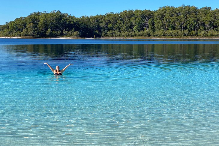 Swimming in Lake McKenzie