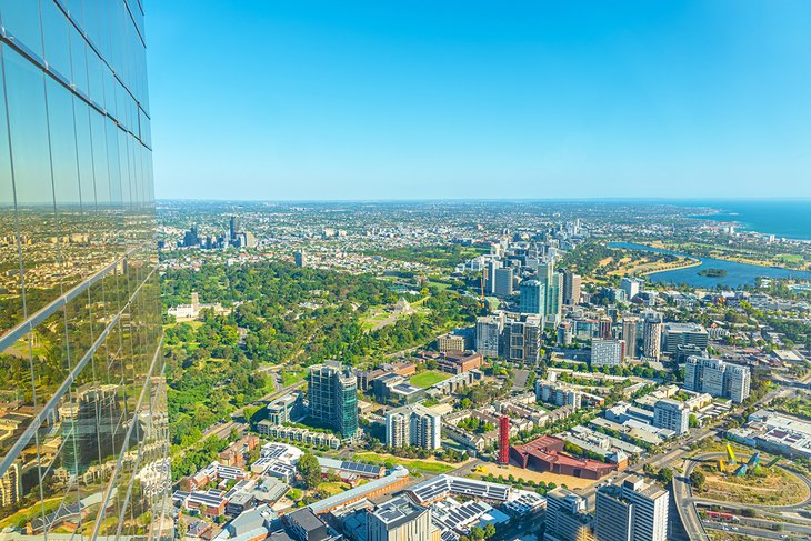 View of Melbourne from the Skydeck at Eureka Tower