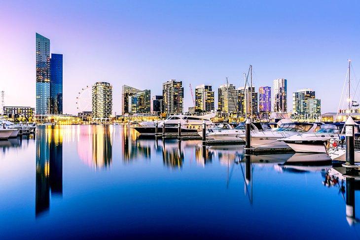 Dusk at Docklands in Melbourne