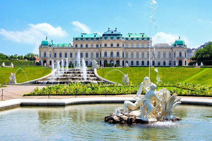 Fountains in the Belvedere Gardens