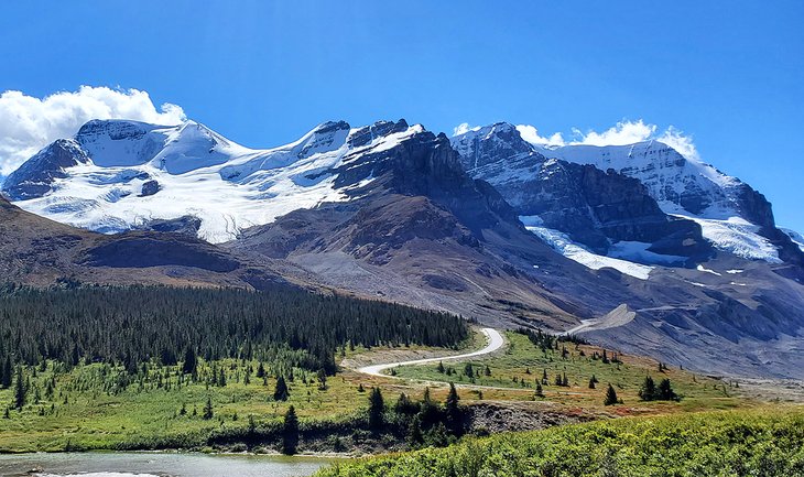 Glaciers along the Icefields Parkway