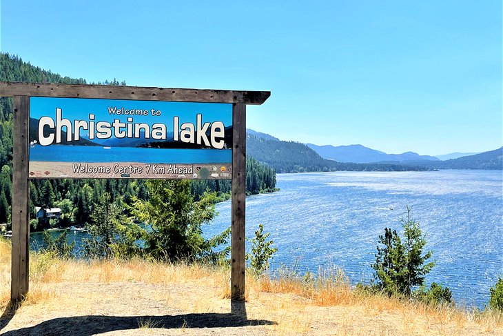 Summertime view of Christina Lake