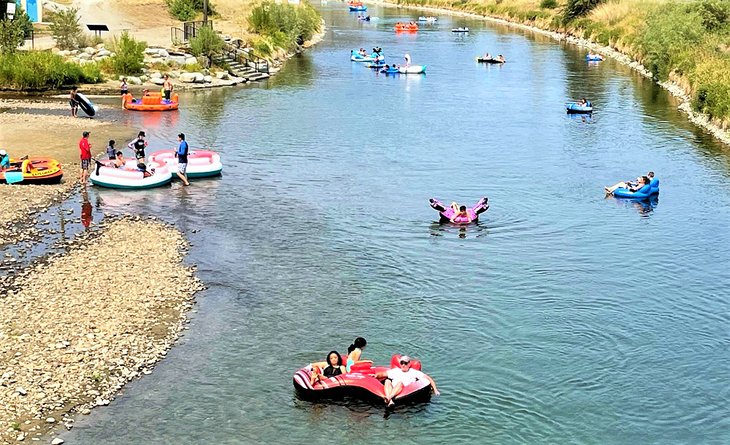 Floating down the Penticton River Channel 