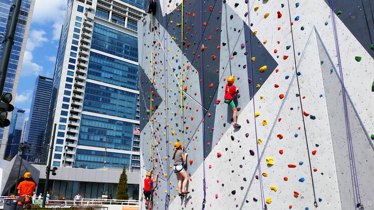 Climbing Wall at Maggie Daley Park