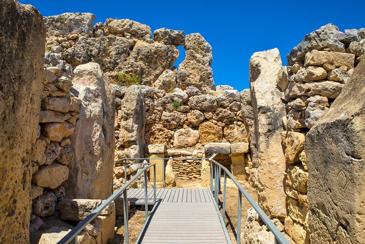 A walkway through the Ggantija Temples