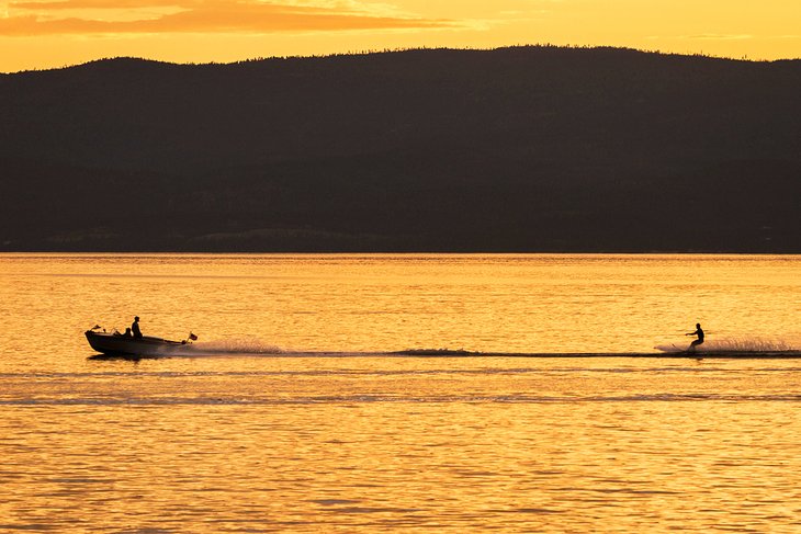 Waterskiing on Flathead Lake