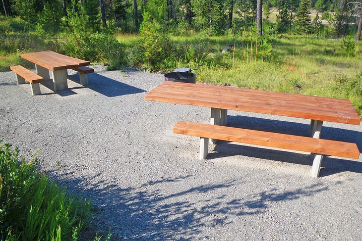 Campsite at Murray Bay Campground in the Flathead National Forest