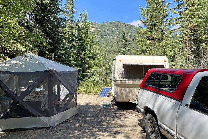 Campsite at Paul Lake Provincial Park