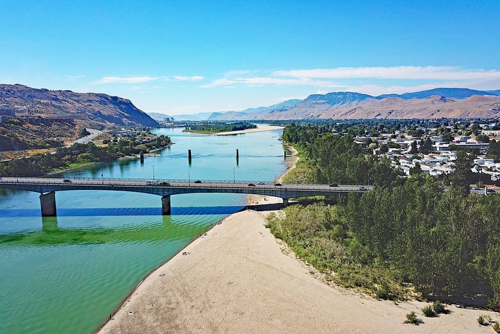 Downtown Kamloops at the river's edge