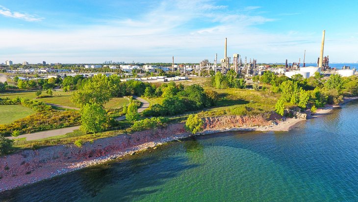 Aerial view of Lakeside Park