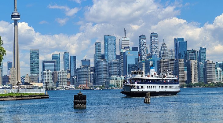 Centre Island Ferry and city skyline from the Toronto Islands