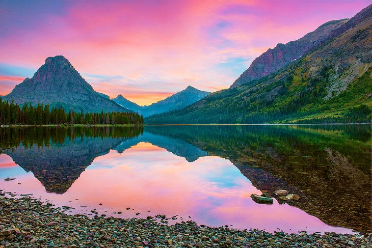 Two Medicine Lake at sunset