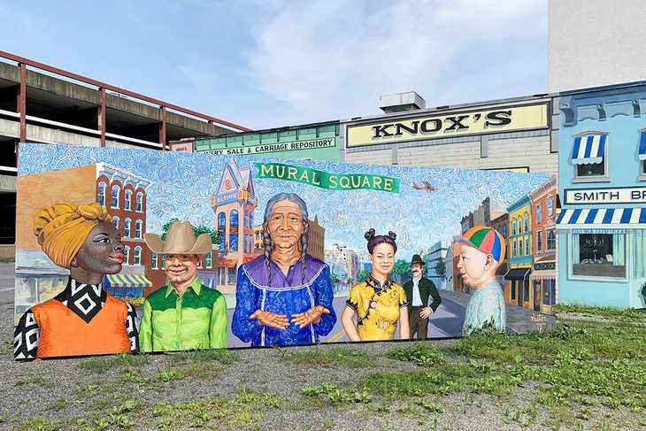 A vibrant display at Mural Square