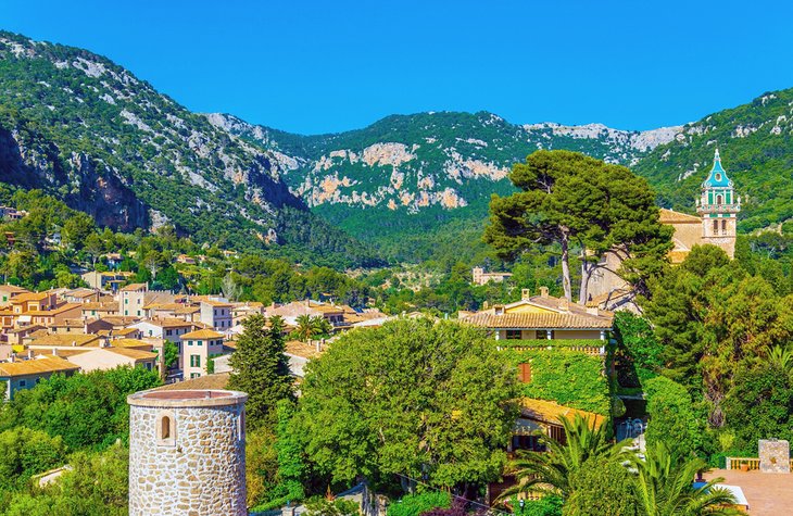 Aerial view of Real Cartuja de Valldemossa, Mallorca Island