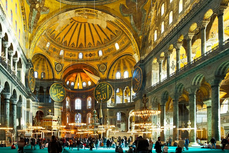 Hagia Sophia prayer hall interior