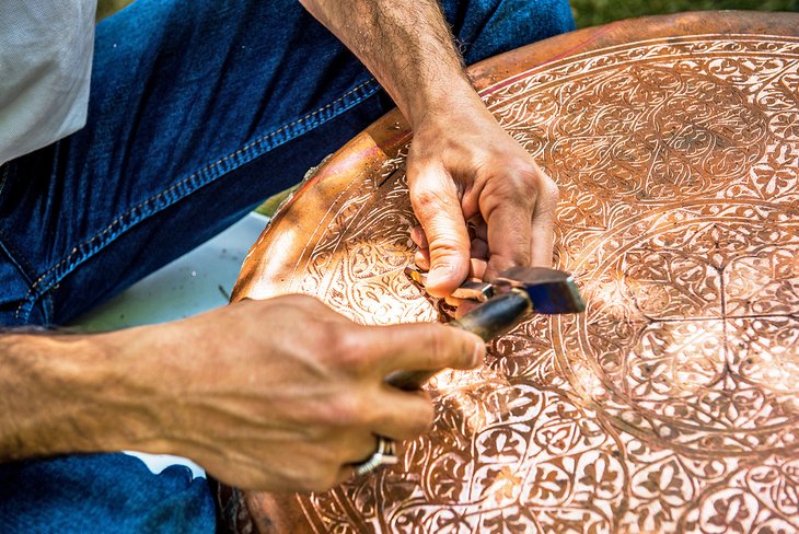 Metalworker in Gaziantep's bazaar area