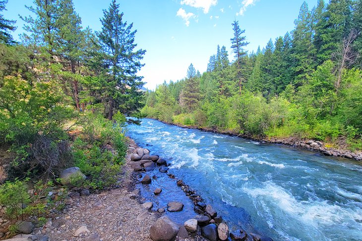 Tieton River flowing next to Hause Creek Campground