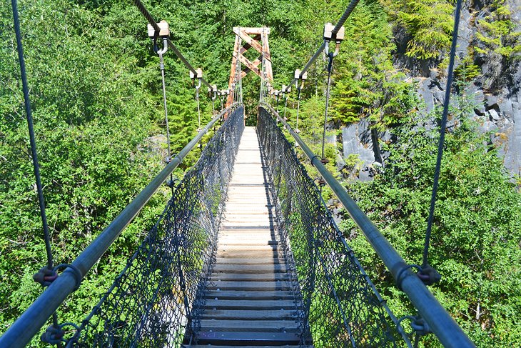 Suspension bridge on the Lava Canyon trail